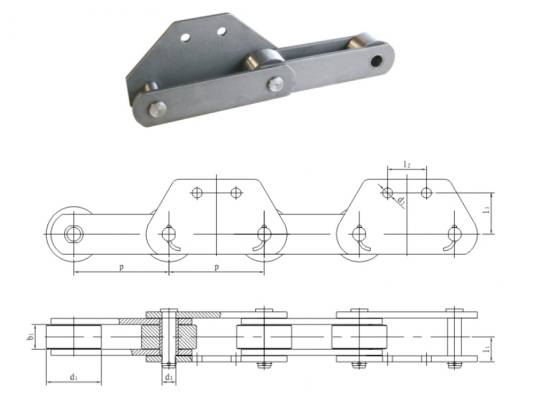 xích công nghiệp, xích cào máy rút